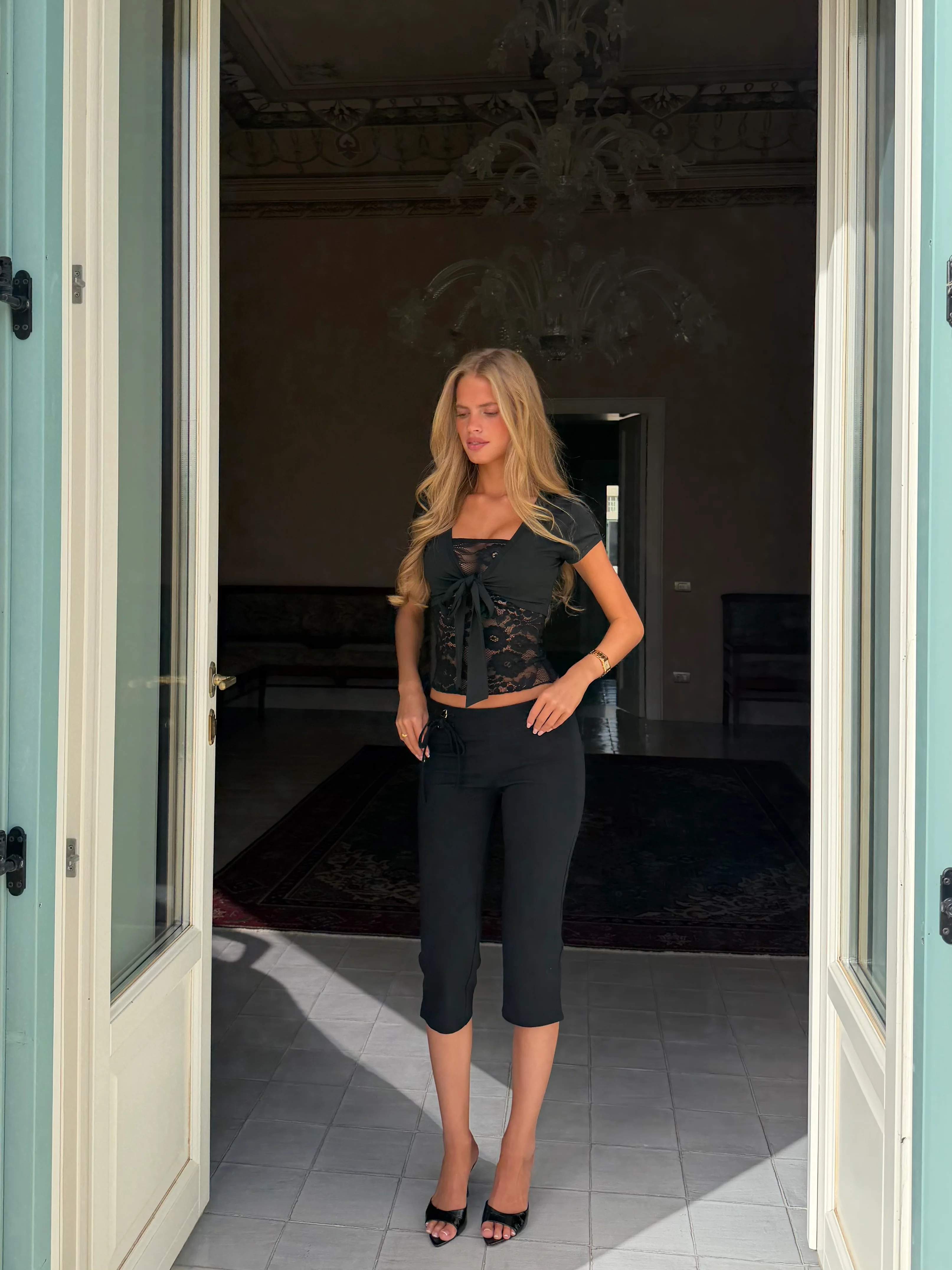 Bolero Lace Top - Black - Image 10