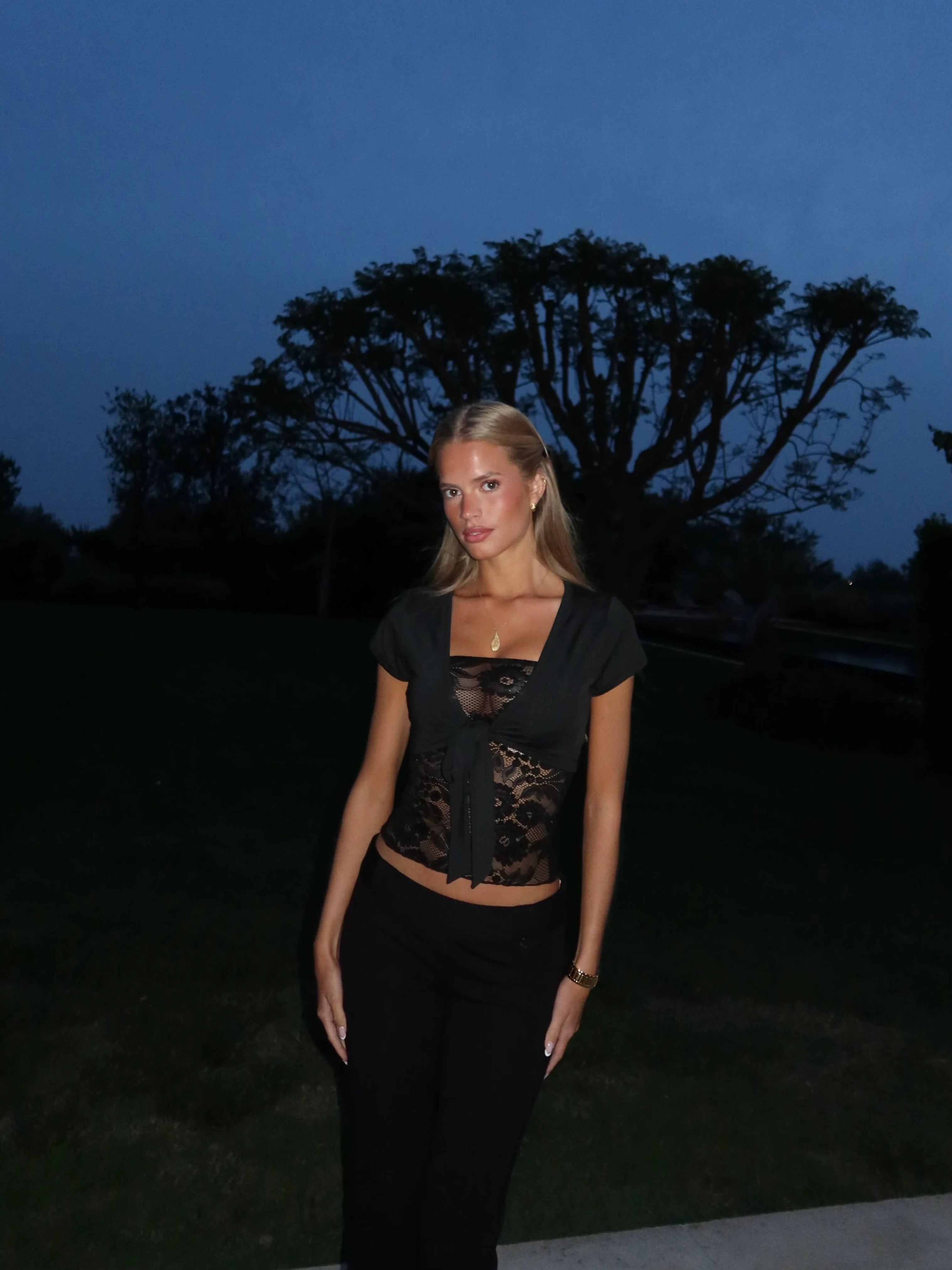 Bolero Lace Top - Black - Image 6