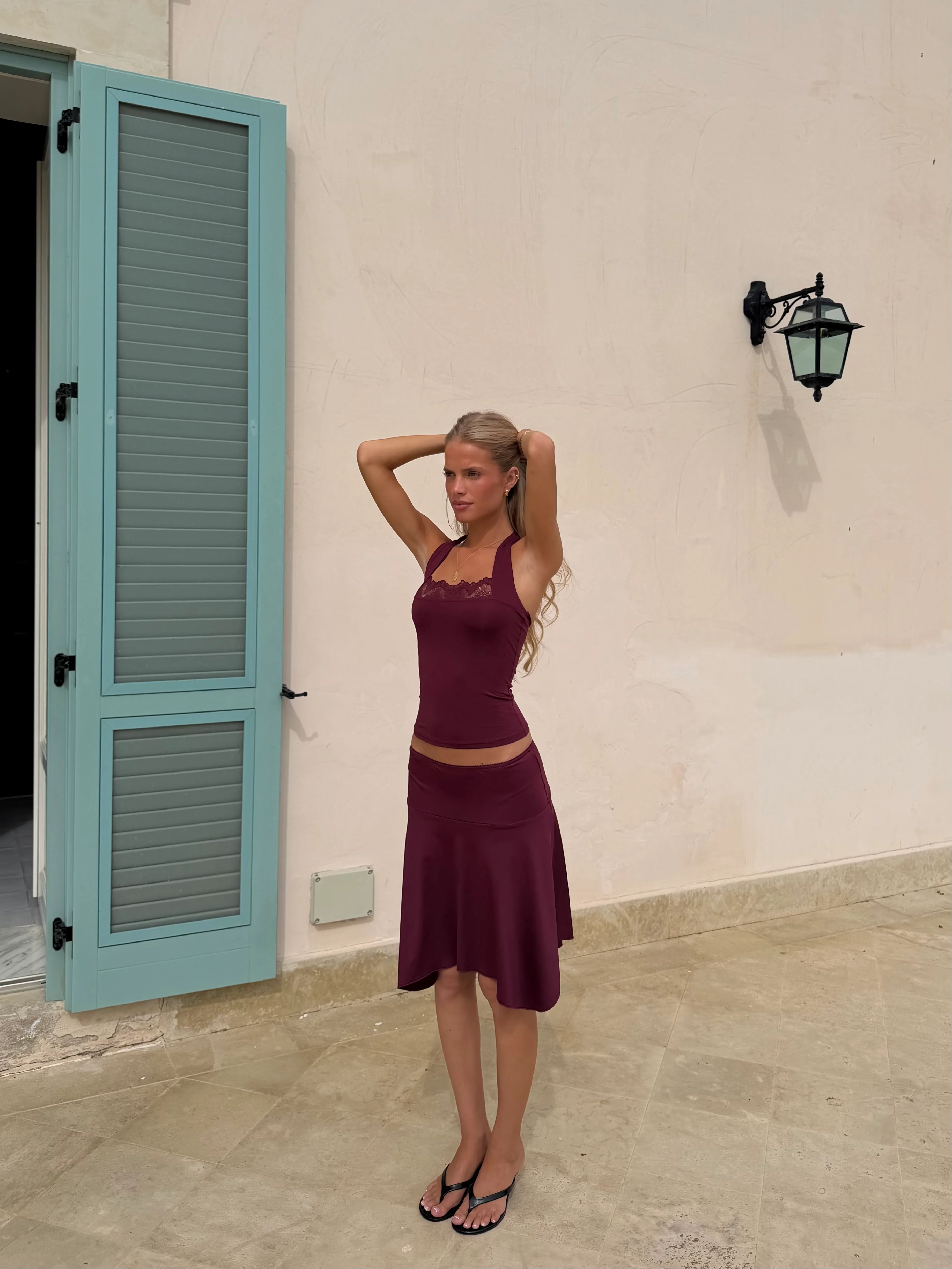 Elia lace top - Bordeaux - Image 4