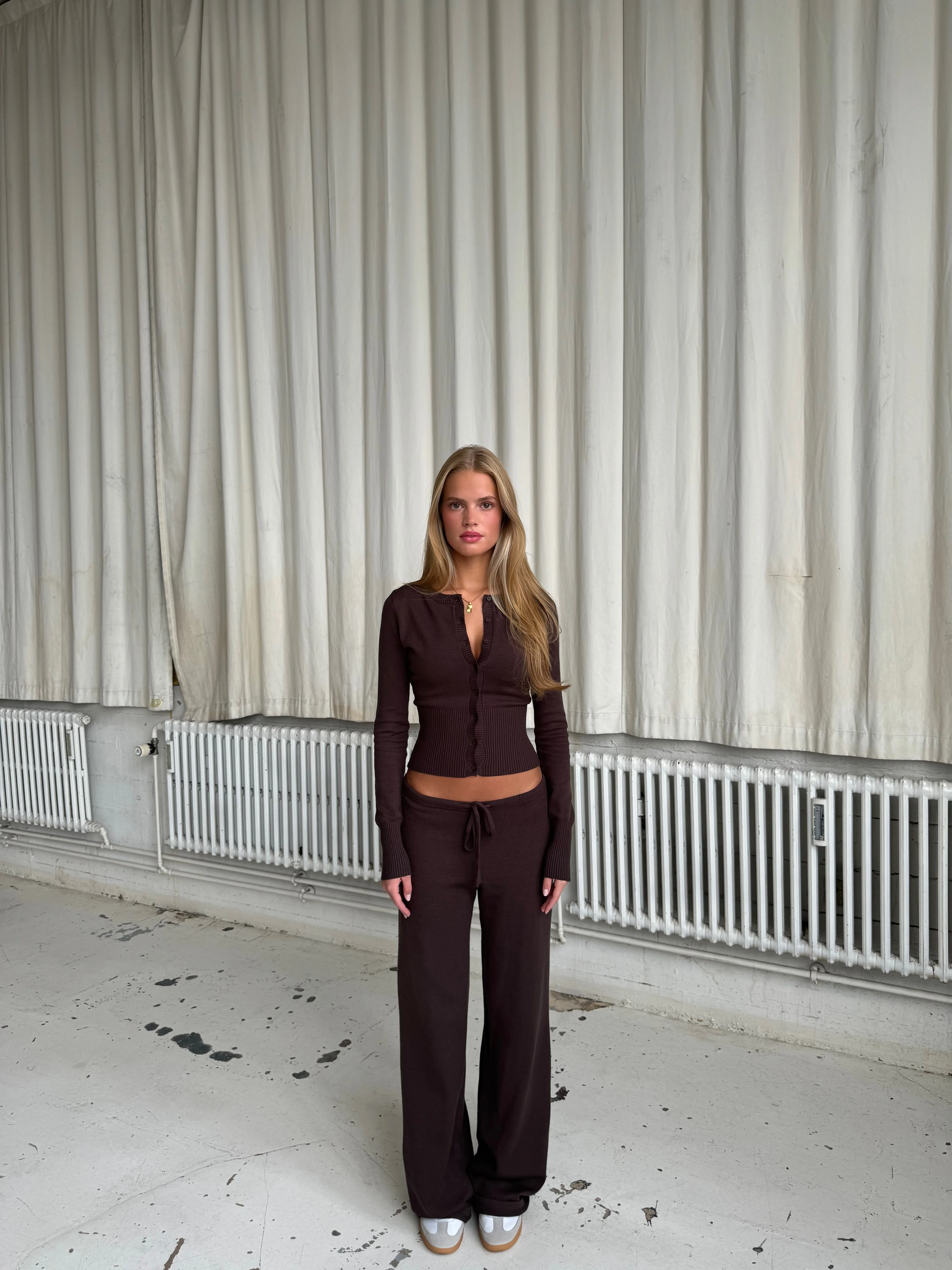 Knit Cardigan - dark brown  - Image 2
