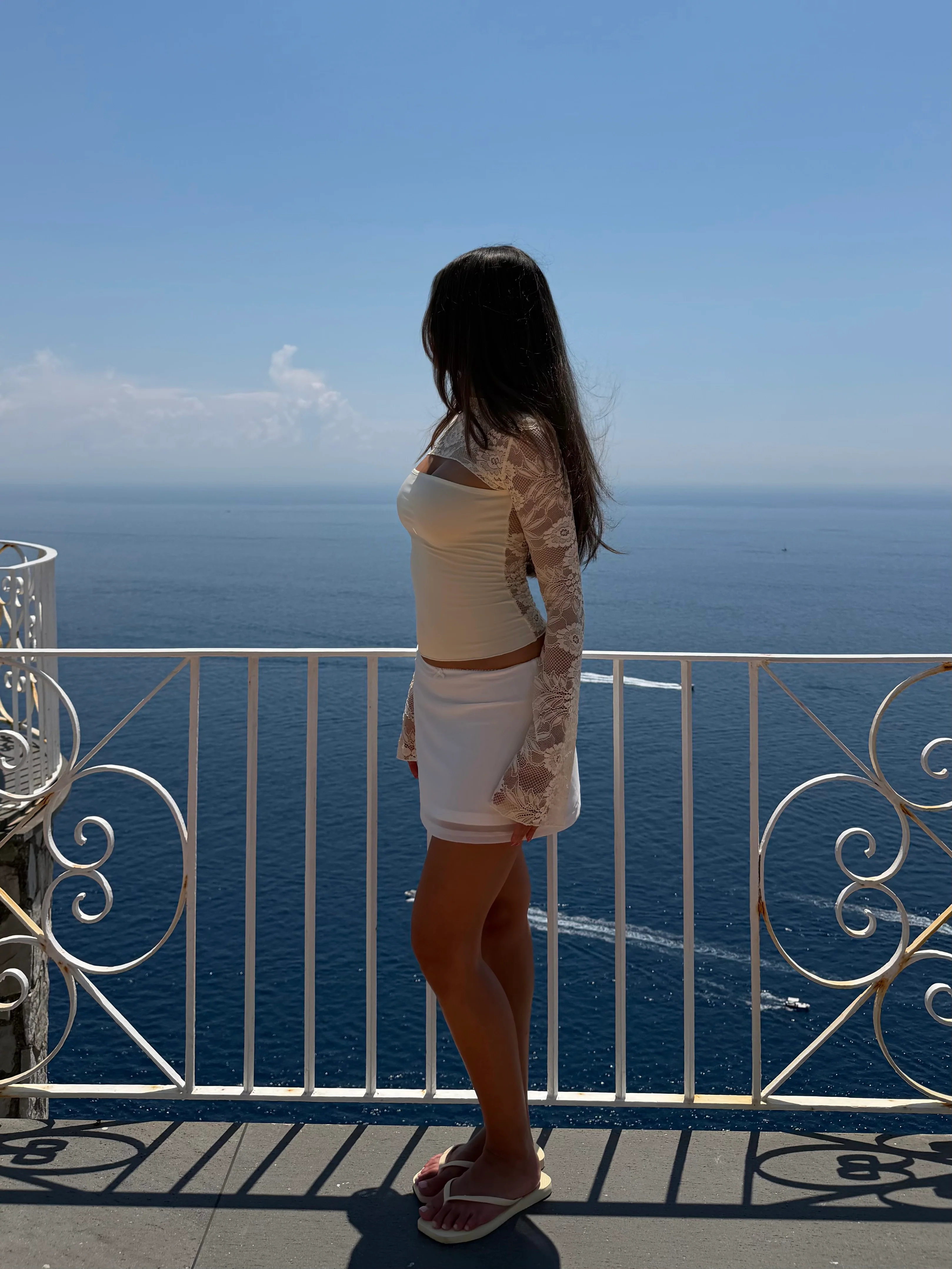 Lara lace long sleeve top - light yellow - Image 3