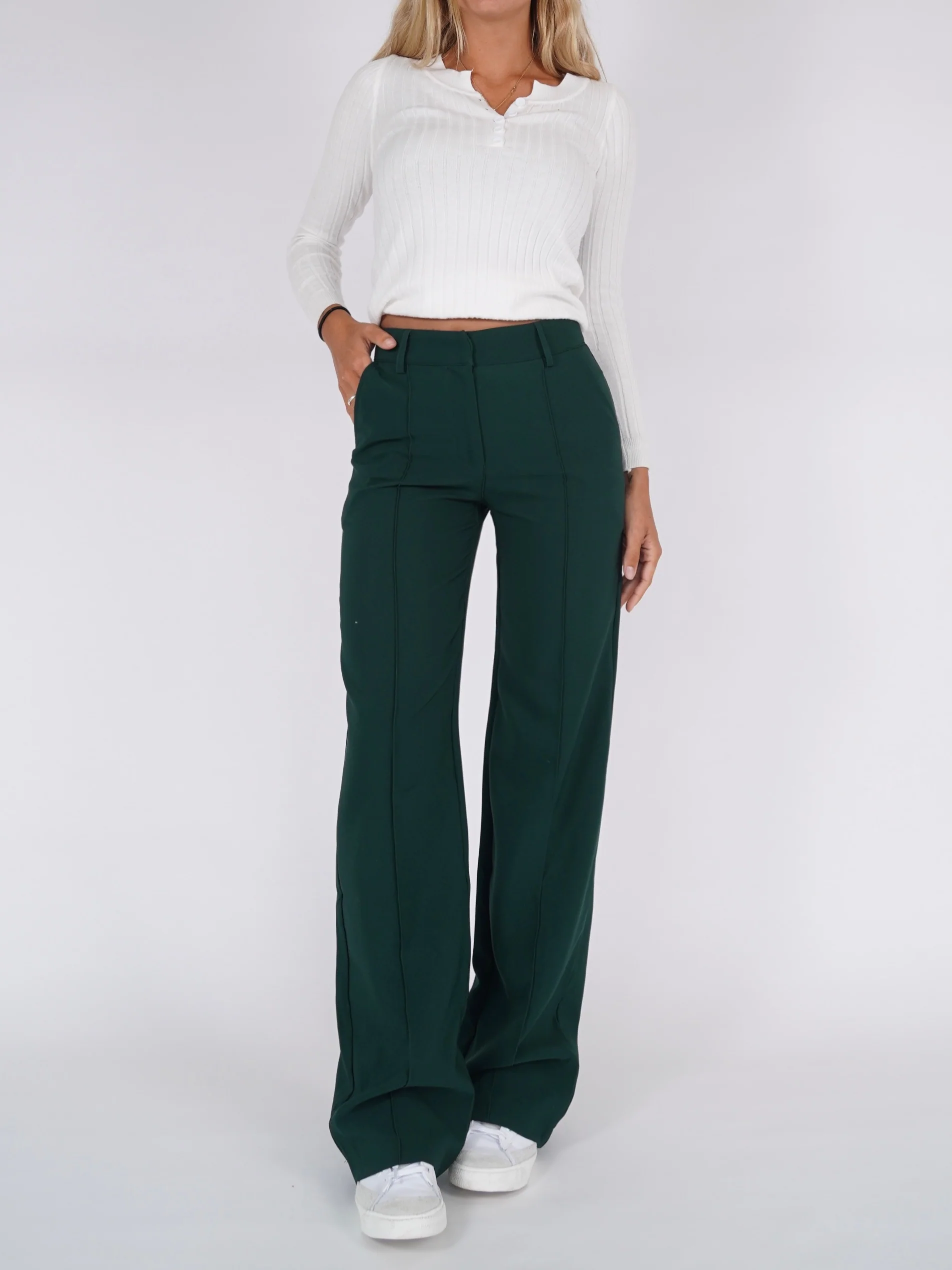 Vera Wide trousers - dark green - Image 2